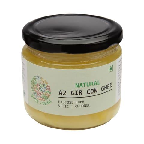 IKAI Organic  A2 Gir Cow Ghee, Desi Cow Ghee, Vedic Bilona Method, Grassfed, 250 Gram