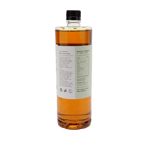 IKAI Organic Mustard Oil , Sarsoo ka Tel, Cold Pressed, Cooking Oil, Healthy Seed Oil 1000 Ml