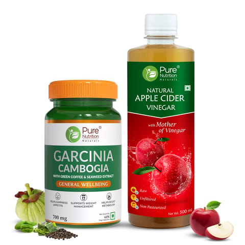 Pure Nutrition Naturals Weight Management Combo Of Garcinia Cambogia & Apple Cider Vinegar Liquid