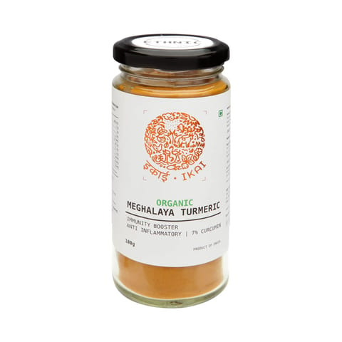 IKAI Organic Meghalaya Turmeric Powder, 7 + Curcumin Content, Organic Spice, Produce of India 100 Gm