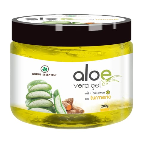 Korus Essential Aloe Vera Gel with Turmeric and Vitamin E - 200g Pack