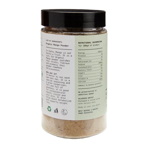 IKAI Organic Mango Powder, Amchur, Khatai, Organic Spice, Produce of India 100 Gram