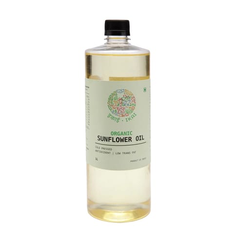 IKAI Organic Sunflower Oil, Cold Pressed, Healthy Seed Oil 1000 Ml