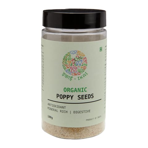 IKAI Organic Poppy Seeds, Khus Khus, Posto Dana, Organic Spice, Produce of India  100 Gram