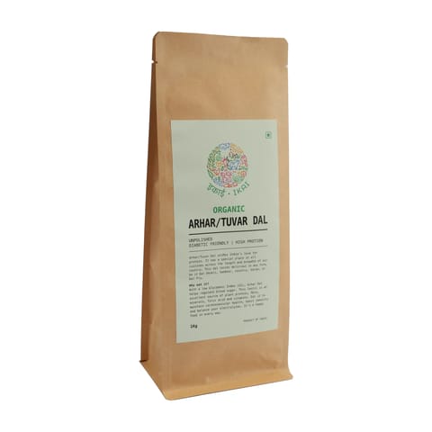 IKAI Organic Arhar/Tuvar Dal, (Pack of 2), Gluten Free, Healthy & Wholesome Organic Pulses, 500 gm