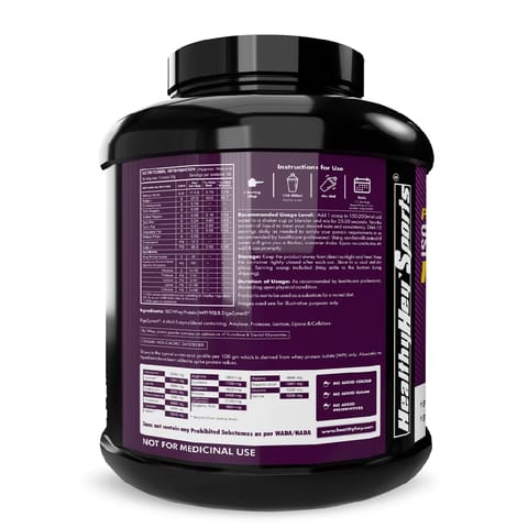 HealthyHey Sports ISO Whey Protein - ISOReal - Sourced from Europe - 90% Protein Unflavoured (2 kg)