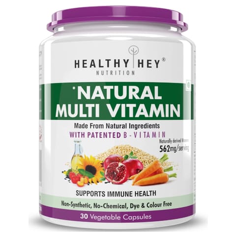 HealthyHey Nutrition Natural Multi Vitamin - Supports Immune Health (30 Vegetable Capsules)