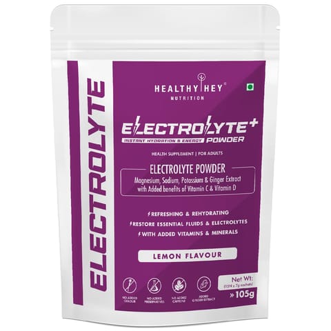 HealthyHey Nutrition Electrolyte Powder, Lemon Natural Flavor - Hydration Drink Mix