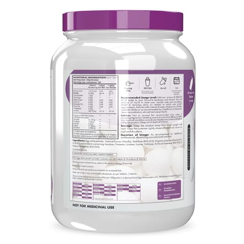 HealthyHey Nutrition 100% Egg White Protein  Vanilla Flavoured (1 kg)