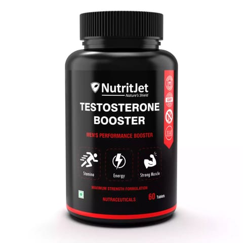 NutritJet Men?s Testosterone Booster ? Natural Stamina, Endurance and Strength Booster ? 60 Tablets