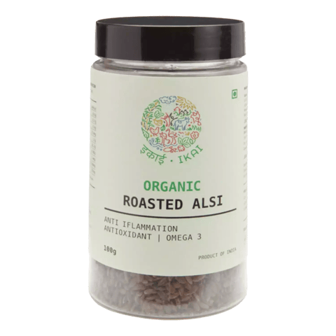 IKAI Organic Roasted Alsi / Flax Seed (Pack of 2), Heathy Seeds, Fibre Rich,    (100 Gram)