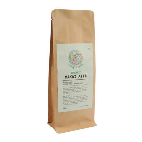 IKAI Organic Maize / Makai Flour (Pack of 2), Gluten Free, Vegan, Produce Of India 500 Gram