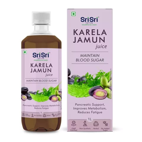 Sri Sri Tattva Karela Jamun Juice - Maintain Blood Sugar, 1000ml.