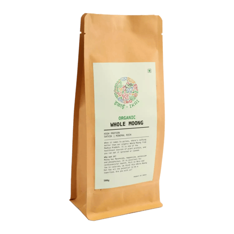 IKAI Organic Whole Moong Daal, Gluten Free, Healthy & Wholesome Organic Pulses (500 gms)