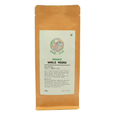 IKAI Organic Whole Moong Daal, Gluten Free, Healthy & Wholesome Organic Pulses (500 gms)