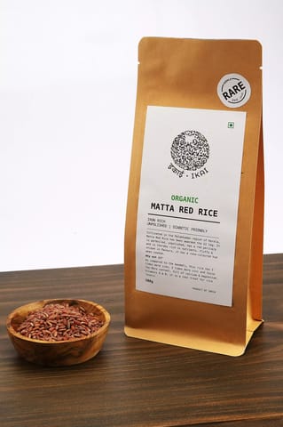 IKAI Organic Matta Red Rice, Unpolished, Palakkadan Rice, Rare Curation-Kerela, Iron Rich  500 gms