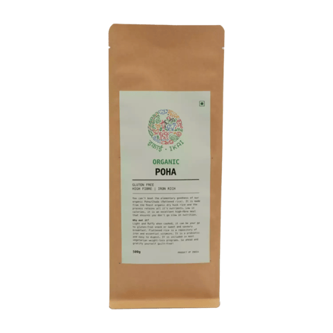 IKAI Organic Poha , Red Beaten Rice, Rich in Fibre - 500 gms