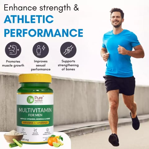 Pure Nutrition Multivitamin For Men | Men`s Multivitamin For Energy and Immunity (60 tablets)