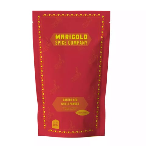 Marigold Spice Co Mustard Seeds, Whole Jeera, Turmeric Powder & Chilli Powder 200gms - Pack of 4