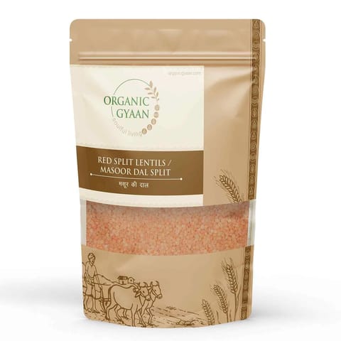 Organic Gyaan Organic Masoor Dal Split / Red Split Lentils 900gm