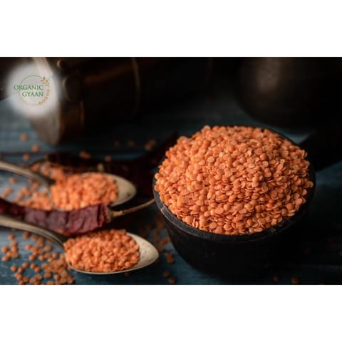 Organic Gyaan Organic Masoor Dal Split / Red Split Lentils (450 gms)