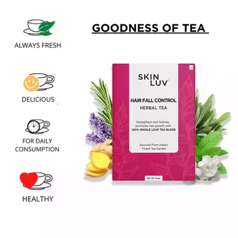 SKINLUV Hair Fall Control Herbal Tea, 100% Whole Leaf Tea Blend 75gm