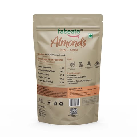 Fabeato 100% Natural Premium California Almonds 500gm