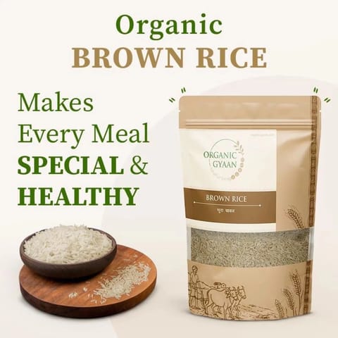 Organic Gyaan Organic Brown Sona Masoori Rice (900 gms)