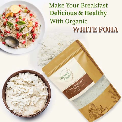 Organic Gyaan Organic Poha | White Flattened Rice 800gm