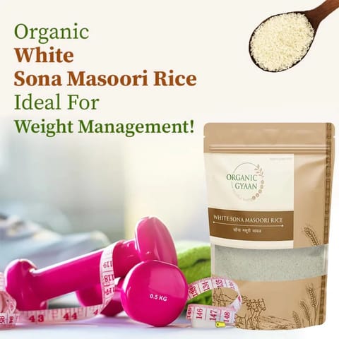Organic Gyaan Organic White Sona masoori Rice (900 gms)