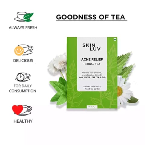 SKINLUV Acne Relief Herbal Tea, 100% Whole Leaf Tea Blend 75gm