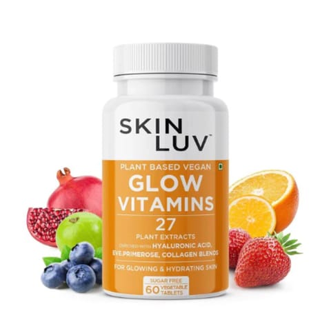 SKINLUV Plant Based Vegan Glow VitaminsSugar Free 60 Vegetable Tablets