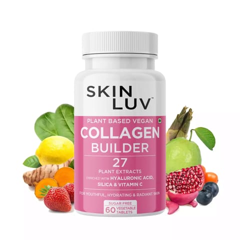 SKINLUV Plant Based Vegan Collagen Builder Sugar Free 60 Vegetable Tablets