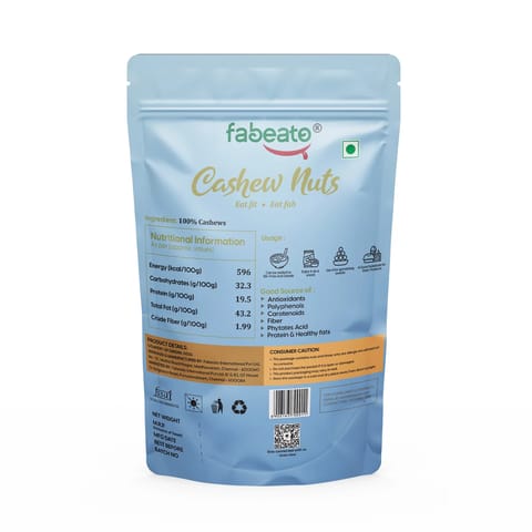 Fabeato Natural Premium Whole Raw Cashews 500gm