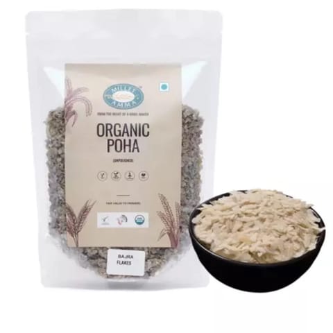 Millet Amma Organic Bajra Millet Poha Flakes 500gm