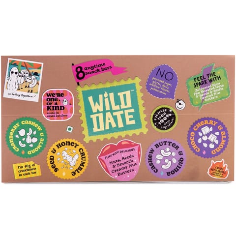 Wild Date | Assorted Snack Bar Box | 377gm Pack of 8