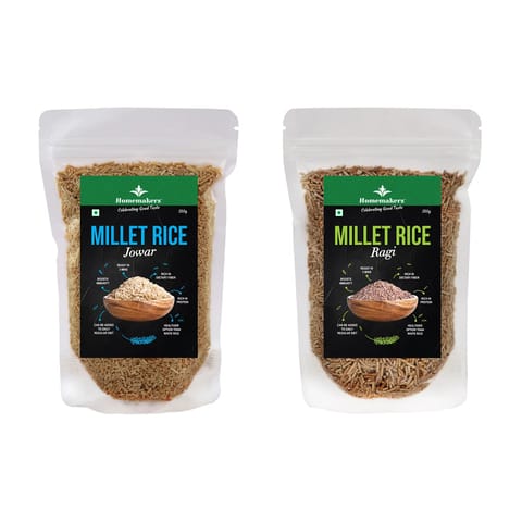 Homemakerz Millet Rice Combo of 2 - Jowar+Ragi - 250 g Each
