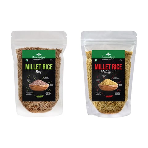 Homemakerz Millet Rice Combo of 2 - Ragi+Multigrain - 250 g Each
