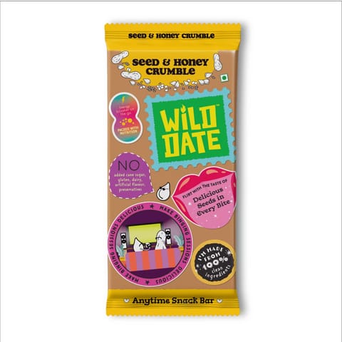 Wild Date | Seed & Honey Crumble Snack Bar | 286.4gm Pack of 6