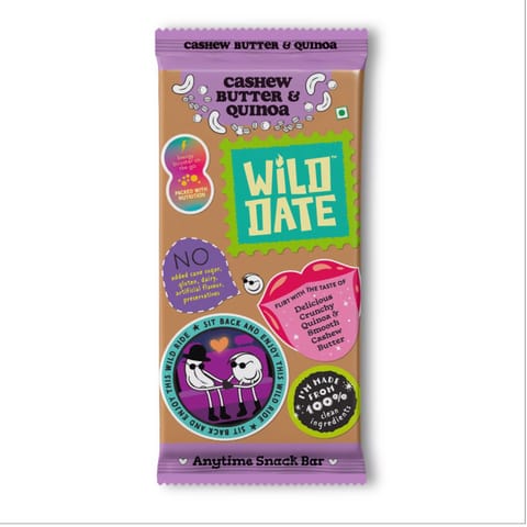 Wild Date | Cashew Butter & Quinoa Snack Bar | 286.4gm Pack of 6