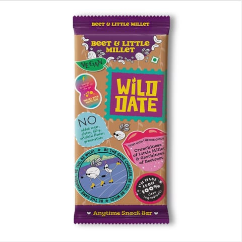 Wild Date |  Beet & Little Millet Vegan Snack Bar | 286.4gm Pack of 6