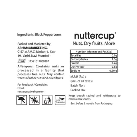 Nuttercup Black Peppercorn 200gms
