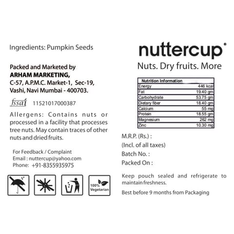 Nuttercup Pumpkin seeds 150gm x 2