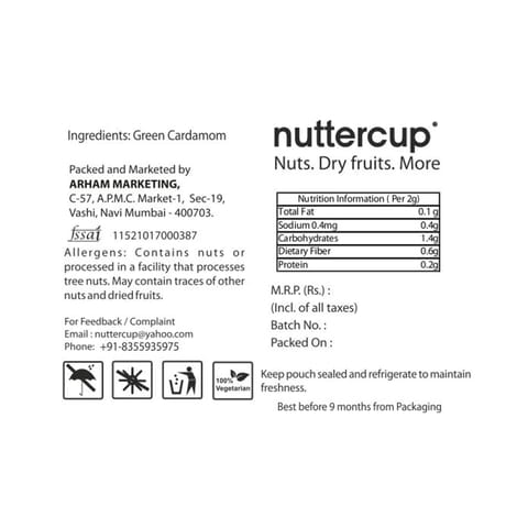Nuttercup Cardamom Green 200gms