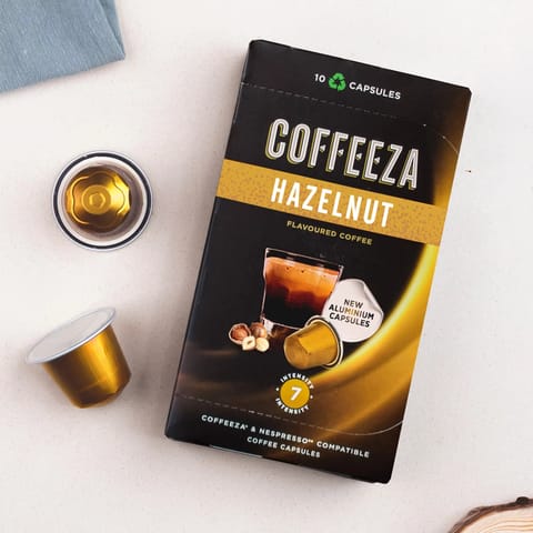 Coffeeza Hazelnut Flavoured Aluminium Coffee Capsules (55gm)