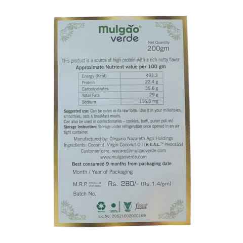 Mulgao Verde | Coconut Protein+ | 200gms