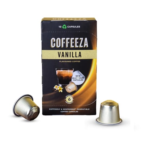 Coffeeza Vanilla Flavoured Aluminium Coffee Capsules (55gm)