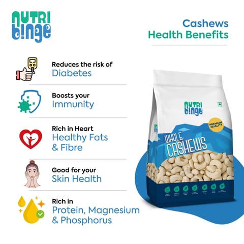 Nutri Binge Whole Cashews 500g (Pack of 3)