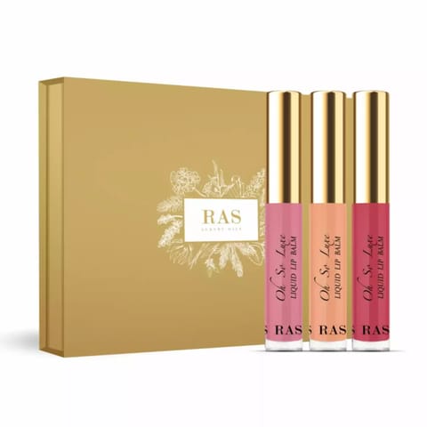RAS Luxury Oils Oh-So-Luxe Tinted Liquid Lip Balm Trio Set (Nudes) (9.6 ml)