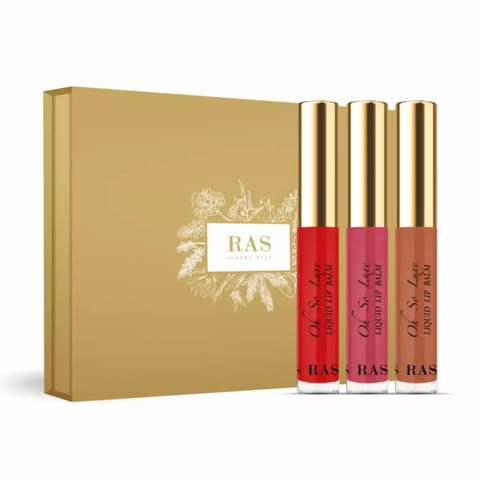RAS Luxury Oils Oh-So-Luxe Tinted Liquid Lip Balm Trio Set (Originals) (9.6 ml)
